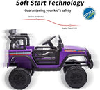 12V Kids Ride on Car Truck, Kids Electric Vehicles Car Ride on Toy for Toddlers 3-5 with Remote Control - Purple