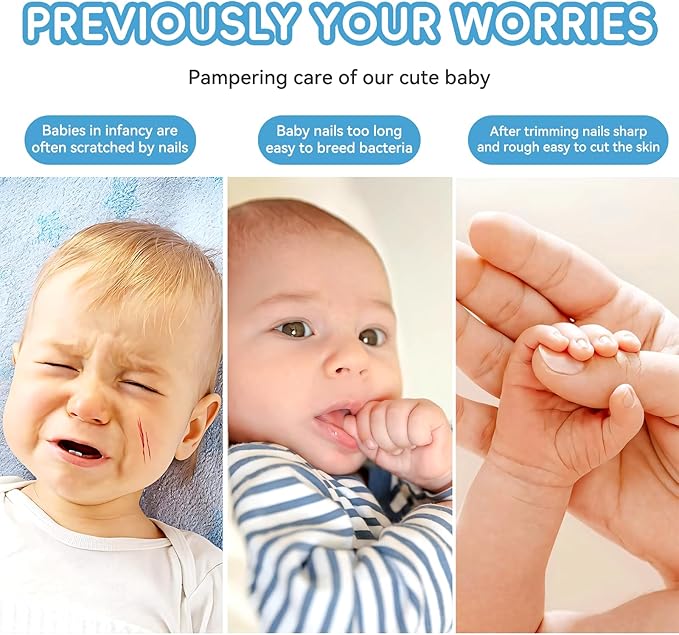 Baby Nail Trimmer Electric, 6 in 1 Baby Nail File Clippers Infant Grooming Kit Manicure Set for Toddler or Adults, Grey