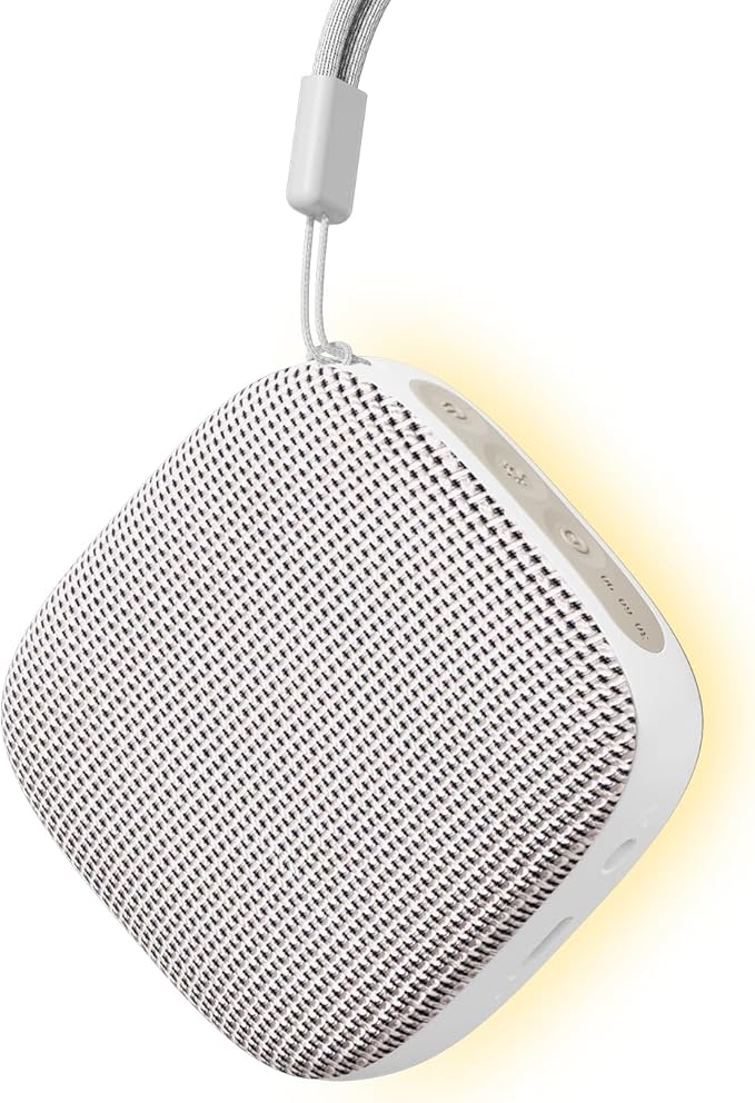 Portable Sound Machine for Travel, White Noise Sound Machine for Sleeping, 52-Hour Lasting Mini Noise Machine with 21 Quality Non-looping Sounds, Headphone Jack, Memory, Timer for Adults,Hotel (Khaki)