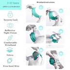 Toddler Harness Walking Leash- Child Anti Lost Wrist Link - Child Safety Harness - Upgrade with Reflective(6.5ft) - for Boys and Girls,Not Easy to Open Without Key (Cyan)