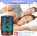 Metal Essential Oils Diffuser 150ML Aromatherapy Diffuser Cool Mist Humidifier with 7 Colors Lights Waterless Auto Off Air Diffusers as Gifts for Moms Women Girls (D-Hummingbird)