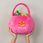 Personalization Universe Jack-o'-Lantern Embroidered Plush Halloween Treat Bag, Candy Bag, Perfect for Trick or Treating