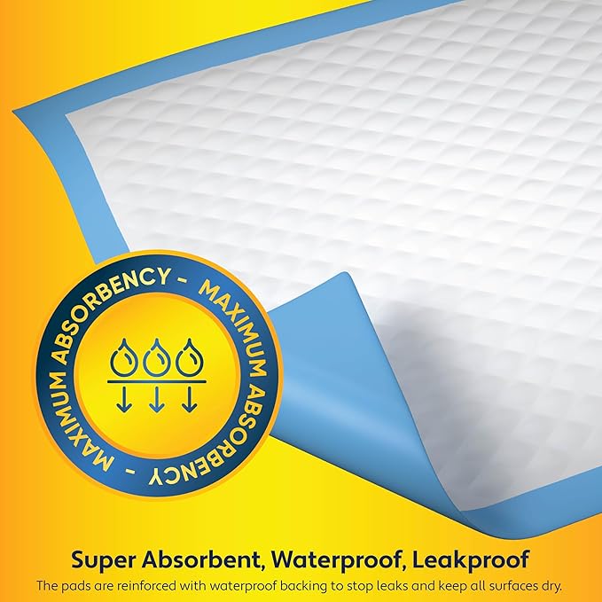 100 Pack Disposable Baby Changing Pads 17 X 13 Inches, Super Absorbent Incontinence Underpads, Waterproof Potty Training, Diaper Liners