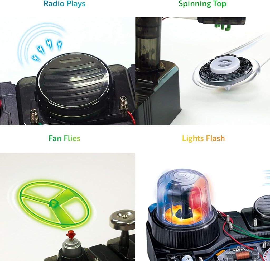 Playz Advanced Electrical Circuit Board Engineering Kit for Kids with 328+ STEM Projects on Electricity, Voltage, Currents, Resistance, & Magnetic Science | Gift for Children Age 8-13+