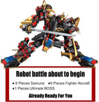 QLT QIAOLETONG 12 in 1 Transforming Mecha Robot Building Set,Mech Model Building Kit, 542 PCS Compatible with Lego Ninja Mech Warrior Cool Robots Toys Gift for Adults and Kids Boys 6 7 8 10+