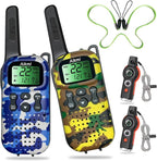 Kids Walkie Talkies Toys Boys Gifts 5 6 7 8 9 Year Old Outdoor Toys for Kids 2 Way Radio with Camping Gear Army Soldier Pretend Play Birthday Present Boy (Yellow Blue)