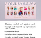 Let's Make Memories Personalized Baby's First 12 Months Photo Frame- New Parents- Newborn- Nursery - Blue