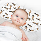 1 Pack Muslin Burp Cloths German Dogs Paw Prints White Cotton Baby Burp Cloths Extra Absorbent and Soft Spit Up Rags for Newborn Babies 22x11 Inch