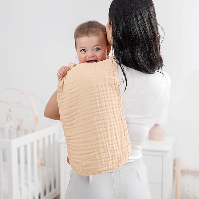 Comfy Cubs Muslin Burp Cloths 20" x 10", Pack of 6 - Large, 6-Layer, Ultra Absorbent 100% Cotton for Baby Drool and Messes - Soft, Safe & Gentle Baby Burp Cloths Set for Boys & Girls - Multi Girl