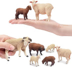 Toymany 8PCS Merino Sheep Figurines Realistic Farm Animal Sheep Toys- Plastic Sheep Figures Birthday Christmas Toy Gift for Kids Toddlers