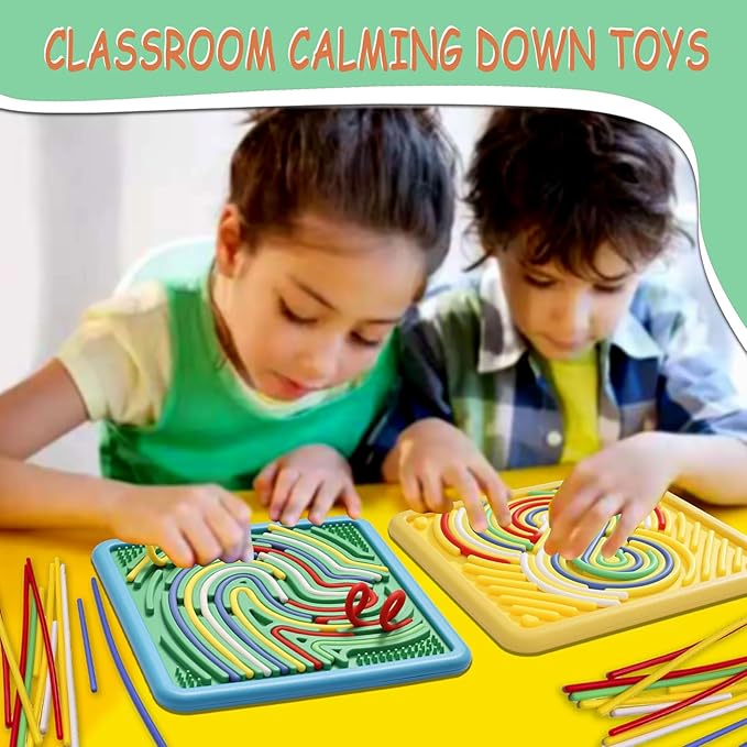 Sensory Activity Board for Kids & Toddlers: Double-Sided Fidget Board Toys with Storage Bag for Stress, Anxiety, ADHD & Autism | Tactile Sensory Toys for 3 4 5 6 Year Old Boys & Girls (2PCS)