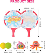 Water Paddle Toss Game with Floating Octopus Ball, Fun Pool Toys Set, Beach Games for Family, and Pool Water Play Set for Friends