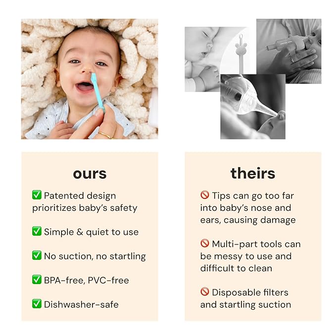 oogiebear: Baby Nose Cleaner & Ear Wax Removal Tool - Safe Booger & Earwax Removal for Newborns, Infants, Toddlers - Dual-Ended - Essential Baby Stuff, Diaper Bag Must-Have, Orange & Seafoam with case