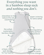 Supersoft Sleep Sack 1.0 TOG, Premium Bamboo Viscose Baby Sleeping Bag 2-Way Zipper Sleep Sack Baby Wearable Blanket