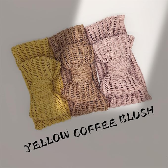 Handmade Baby Headbands Soft Stretchy Nylon Hair Bands with Bows for Newborn Infant Baby Toddler Girls- Pack of 6 (SYTLEA-01, MEDIUM)