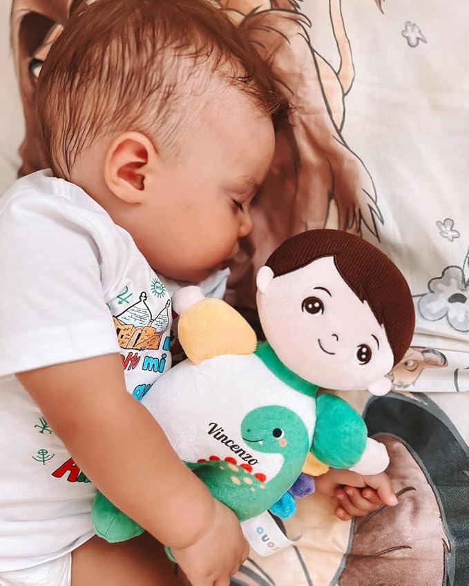 OUOZZZ 10" Soft Baby Boy Doll Set, Baby Doll Accessories Pretend Playset Emotional Social Doll for 2 Year Olds Boy Christmas Birthday Gift