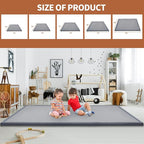 Baby Play Mat for Floor - 1.4" Thick Memory Foam Rug, 60"x60" Playpen Tummy Time Mat, Soft Velvet Nursery Rug, Large Padded Crawling Mat, Cushioned Pads for Playroom Toddlers, Infants, Yoga, Tatami