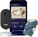 Owlet Dream Duo – FDA-Cleared Smart Baby Monitor with Sock & HD Video Cam 2K HD Video, Cry & Motion Alerts, Temp Monitoring