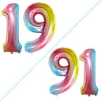 GOER Number 19 Balloons for 19th Birthday Sweet 19 Party Decorations,42 Inch Jumbo Foil Helium 91 Balloons for 91st Birthday Party Decoration (Rainbow)