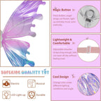 Electric Fairy Wings for Girls, Light Up Moving Butterfly Wings with LED Lights and Music, Toy for Kids as Halloween Valentine Birthday Christmas Party Costume Princess Cosplay Dress Up Gift