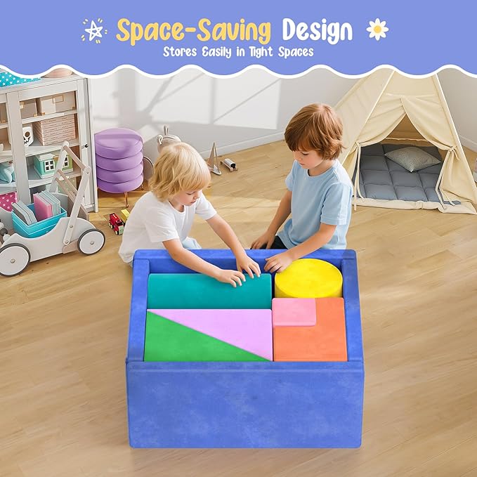 Lischwert Foam Climbing Blocks for Toddlers, Soft Play Ball Pit, Baby Climbing Blocks Soft Play Climbing for Toddlers with Foldable Block and Tunnel Indoor Climbing Toys for Toddler 1-3