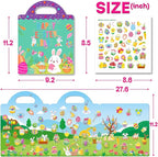 Easter Reusable Sticker Books for Toddlers 1-3, Easter Stickers for Kids, Sticker Book for Toddlers 2-4 Years, Easters Gifts Toys for Kids Girls Boys