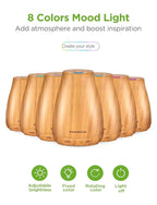 InnoGear Essential Oil Diffuser with Oils, 100ml Aromatherapy Diffuser with 6 Essential Oils Set, Aroma Cool Mist Humidifier Gift Set, Yellow Wood Grain