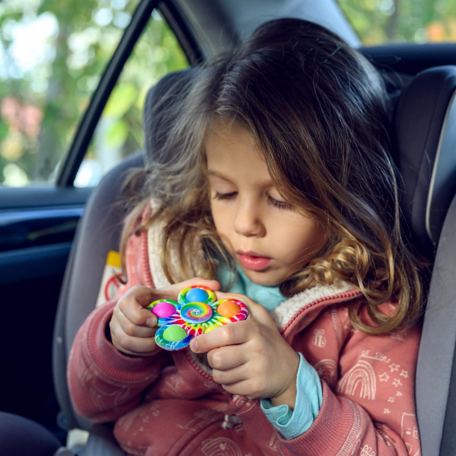 Nutty Toys Fidget Spinner Dimple Popper Sensory Toy - Top Stress & Anxiety Relief Gifts 2024 Unique Christmas Stocking Stuffers Idea for Toddler Kids & Adults Best Teen Girl Teenage Boys Tween Present