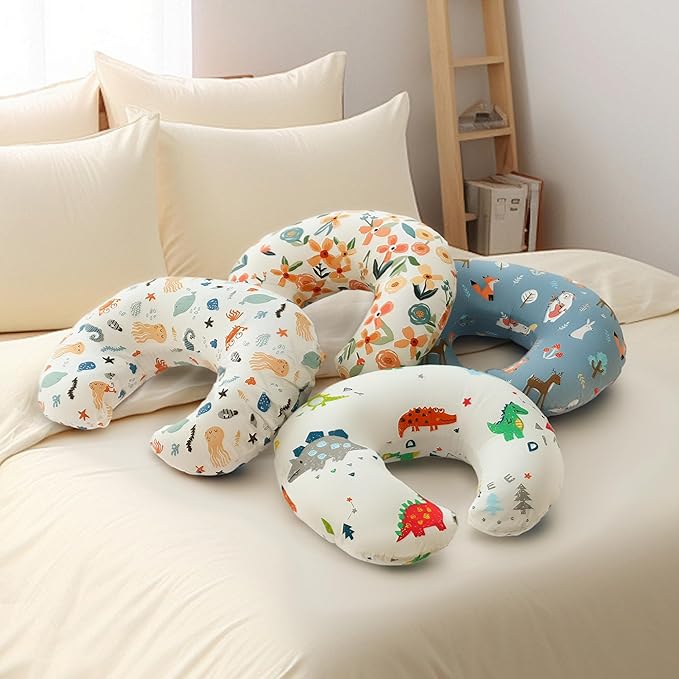 Nursing Pillow,Breastfeeding Pillows for Mom, Easy Clean Removable Cover, Breast Feeding Pillow with Breathable Filling, Tummy Time, Sitting Support (Flower Printing)