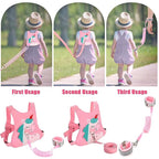 Toddler Leash-Baby Walking Safty Harness and Child Anti Lost Wrist Link for Girls/Boys Travel (Pink)