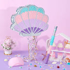 Wernnsai Mermaid Seashell Piñata - Pink Shellfish Pinatas for Kids Girls Birthday Mermaid Princess Party Decorations Under The Sea Ocean Theme Party Games With Bat Blindfold 16“ x 12.5" x 3"