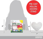 Creative Roots Mosaic Heart Stepping Stone, Includes 7-Inch Ceramic Stepping Stone & 6 Vibrant Paints, Mosaic Stepping Stone Kit, Paint Your Own, DIY Stepping Stone Kit for Kids Ages 8+