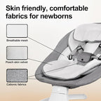 Baby Swing for Newborn to Toddler, 5 Speed Portable Infant Swing with Bluetooth Touch, Remote Control, 10 Lullabies, Timer, 5 Point Harness and Soft Fabric (Grey)