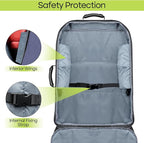 Padded Car Seat Travel Bag for Airplane, Heavy Duty Backpack for Air Travel, Water-Resistant Carrier with Shoulder Strap, Fits Most Car Seats (Blue+Black)