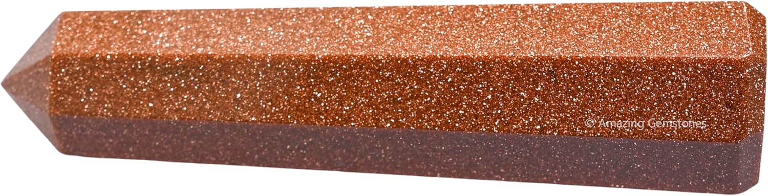 Amazing Gemstone Red Goldstone Crystal Towers - Natural Healing Crystal Point Obelisk for Reiki Healing and Crystal Grid (3 Inch)