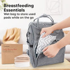 Organic Nursing Pads - 8 Washable Viscose Derived from Bamboo Breastfeeding Pads, Wash Bag, Reusable Breast Pads for Breastfeeding, Nipple Pads for Breastfeeding Essentials(Bare Beige, L 4.8")