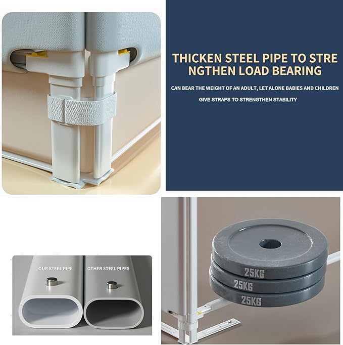 3-Piece U Type Toddler Bed Rails, Folding Baby Bed Guard for Kids, Adjustable, Safety, Convenient Bed Rails, Guard Rail for Twin, Full, Queen& King Size (Pink Cartoon, 74.8x78.74x78.74 Inch)