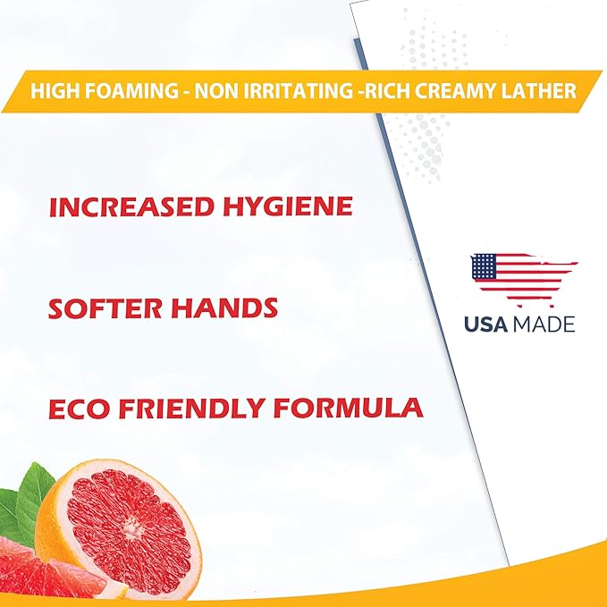 GreenFist Foaming Hand Soap Refills Jug Grapefruit Scent Foam Refill Made in USA, 128 ounce (1 Gallon)