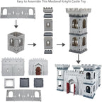 Medieval Castle Knight Toy Soldier Figures Army Men Toys, The Medieval Times Middle Ages DIY Castle Building Toy Piracy Knight Action Figurines with with 20 Piracies, 12 Soldiers, 8 Cavalry