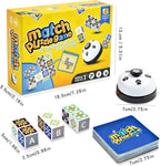 Wooden Matching Game Puzzle Games, Pattern Block Match Puzzles Building Cubes with Bell for Kids and Adults Toys Board Games for Family Night