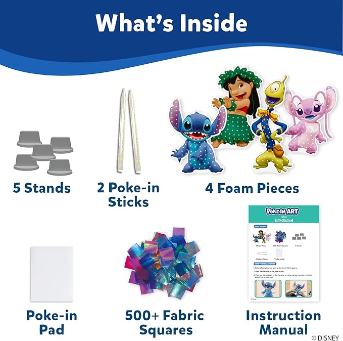 Skillmatics Poke-in Art - Lilo & Stitch Characters, Mess-Free Fun for Kids, DIY Wood Craft Kits, Creative Activity, Gifts for Girls & Boys Ages 4, 5, 6, 7, 8, 9