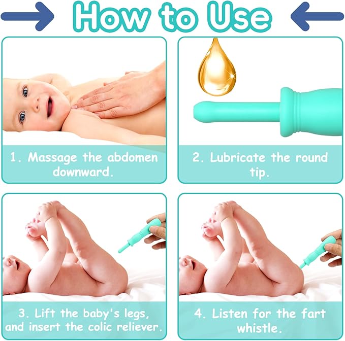 Gas and Colic Reliever for Babies, 20 Count Natural Solution Effective Instant Constipation Gas Relief for Babies Boys Girls Colic and Gas Relief, Green