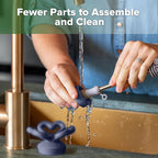 Haakaa Clover Baby Fruit Feeder Teether & Mini Freezer Nibble Tray – BPA-Free Silicone Breastmilk Popsicle Mold for Baby Teething Relief & Self-Feeding, 4M+ (Steel Blue)