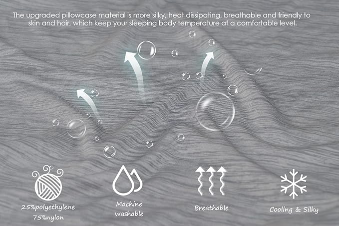 INSEN Cooling Pregnancy Pillow, Maternity Pillow for Pregnant Women, C Shaped for Side Sleeping(Cooling Silky Grey)