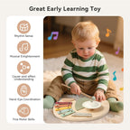 IEATFO 5-in-1 Musical Elephant Toy Set for Kids - Percussion Instruments with Xylophone, Cymbal, Guiro, Castanet & Chime | Portable Early Learning Toy, Toddler Educational Gift