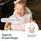 Tiny Twinkle Mess Proof Baby Bibs for Eating - Waterproof, Wipeable Bibs - Toddler Bibs - Travel Friendly - PFAS, PVC, BPA, Phthalate Free - Baby Food Bibs(5 Pack,Girl Solids)