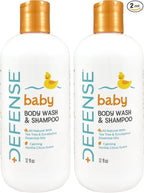 Defense Soap Baby Shampoo and Body Wash with Tea Tree Oil, Coconut Oil, Eucalyptus, Olive Oil & Aloe, 12 Fl Oz (Pack of 2)