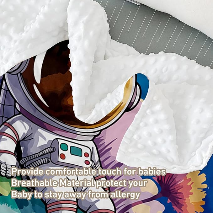 Personalized Baby Crib Bedding Set - Mysterious Space Theme Nursery Bedding Sets 3 Piece with Custom Name Blanket, Fitted Crib Sheet & Changing Pad Cover – Ideal Newborn Gift for Boys