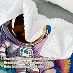 Personalized Baby Crib Bedding Set - Mysterious Space Theme Nursery Bedding Sets 3 Piece with Custom Name Blanket, Fitted Crib Sheet & Changing Pad Cover – Ideal Newborn Gift for Boys