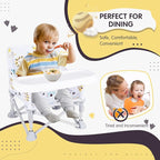 Portable Baby Booster Seat with Tray, Toddler Booster seat for Dining, Camping, Travel, Baby Beach Chair 6 Months to 3 Years Old Indoor Outdoor Use CH2407